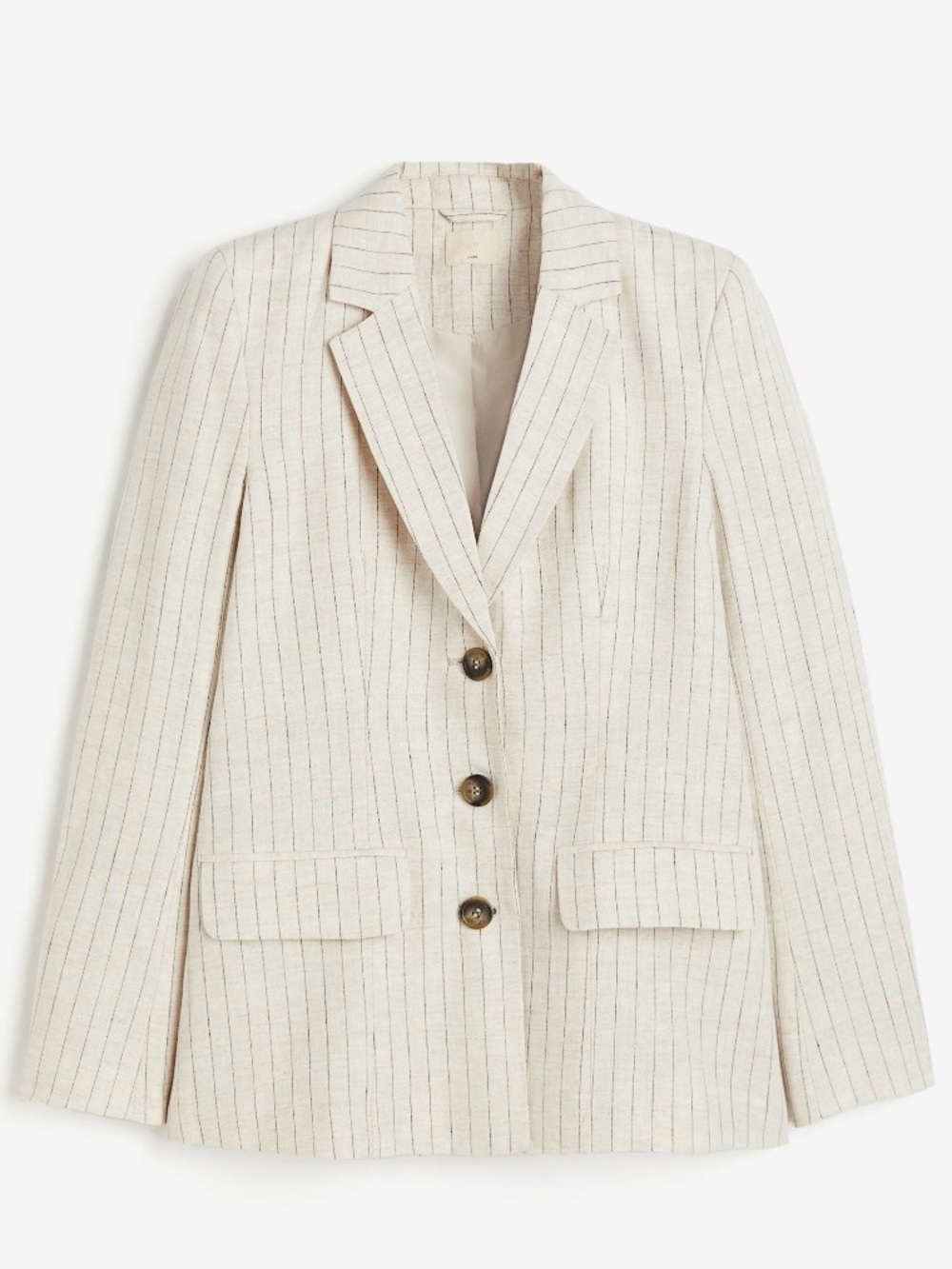 H&M Cream Pinstripe Single-Breasted Blazer